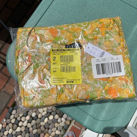 J Crew V-neck Cotton Lawn Mini Dress in Limone Print NWT - Picture 5 of 10